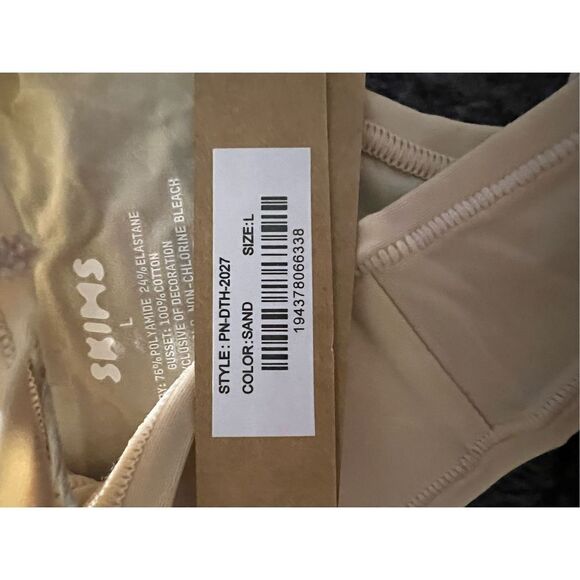 SKIMS Women's Sand High Cut Fits Everybody Dipped Front Thong Size Large NWT - Picture 4 of 5